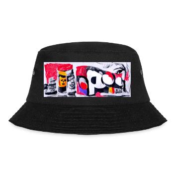 Pop Art 80er Style Banner - Bucket Hat - Schwarz - Vorne - Lela (165cm)
