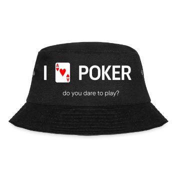 I LOVE POKER - Bucket Hat - Schwarz - Vorne - Lela (165cm)
