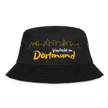 Verliebt in Dortmund | Dortmund Souvenir - Bucket Hat - Schwarz - Vorne - Lela (165cm)