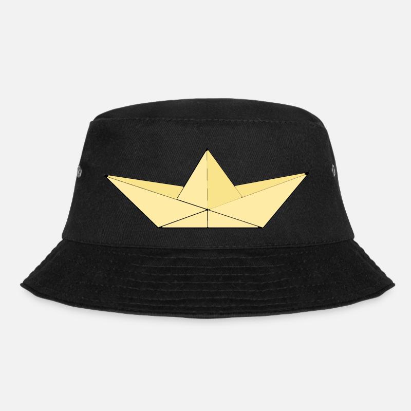 Paper ship beige/yellow - Bucket Hat - black