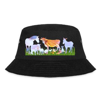 Farm animals / animals in the heart - Bucket Hat - black - Front - Lela (165cm)