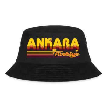 Ankara, Urlaubsdesign der türkischen Hauptstadt - Bucket Hat - Schwarz - Vorne - Lela (165cm)