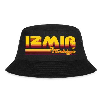 Izmir, sommerliches Design der türkischen Stadt - Bucket Hat - Schwarz - Vorne - Lela (165cm)