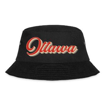 Calgary Canada Lettering – Retro Typography - Bucket Hat - black - Front - Lela (165cm)