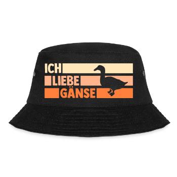 Gans Gänse - Bucket Hat - Schwarz - Vorne - Lela (165cm)
