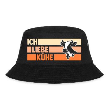 Kuh Landwirt Bauernhof Kühe - Bucket Hat - Schwarz - Vorne - Lela (165cm)