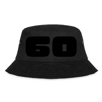 60. 60 JAHRE. 60-JÄHRIGES JUBILÄUM. GEBURTSTAG 60 JAHRE. - Bucket Hat - Schwarz - Vorne - Lela (165cm)