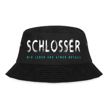 Schlosser Handwerker Design - Bucket Hat - Schwarz - Vorne - Lela (165cm)