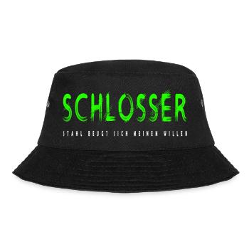 Schlosser Handwerker Design - Bucket Hat - Schwarz - Vorne - Lela (165cm)