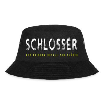 Schlosser Handwerker Design - Bucket Hat - Schwarz - Vorne - Lela (165cm)