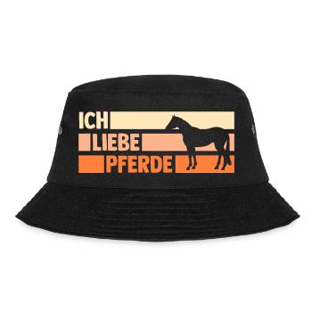 Pferd Reiten Reiter Reiterin Reitsport Pferde - Bucket Hat - Schwarz - Vorne - Lela (165cm)