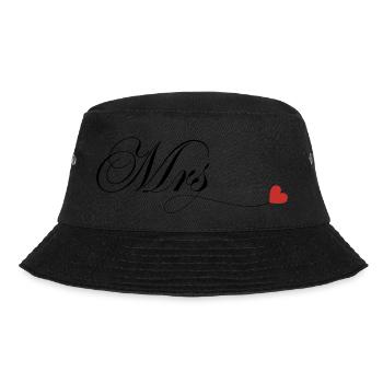 Matching personalized couple T-shirt Mr and Mrs - Bucket Hat - black - Front - Lela (165cm)