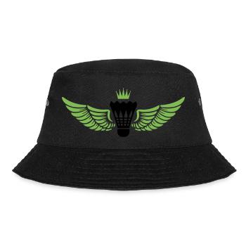 badminton wappen federball - Bucket Hat - Schwarz - Vorne - Lela (165cm)