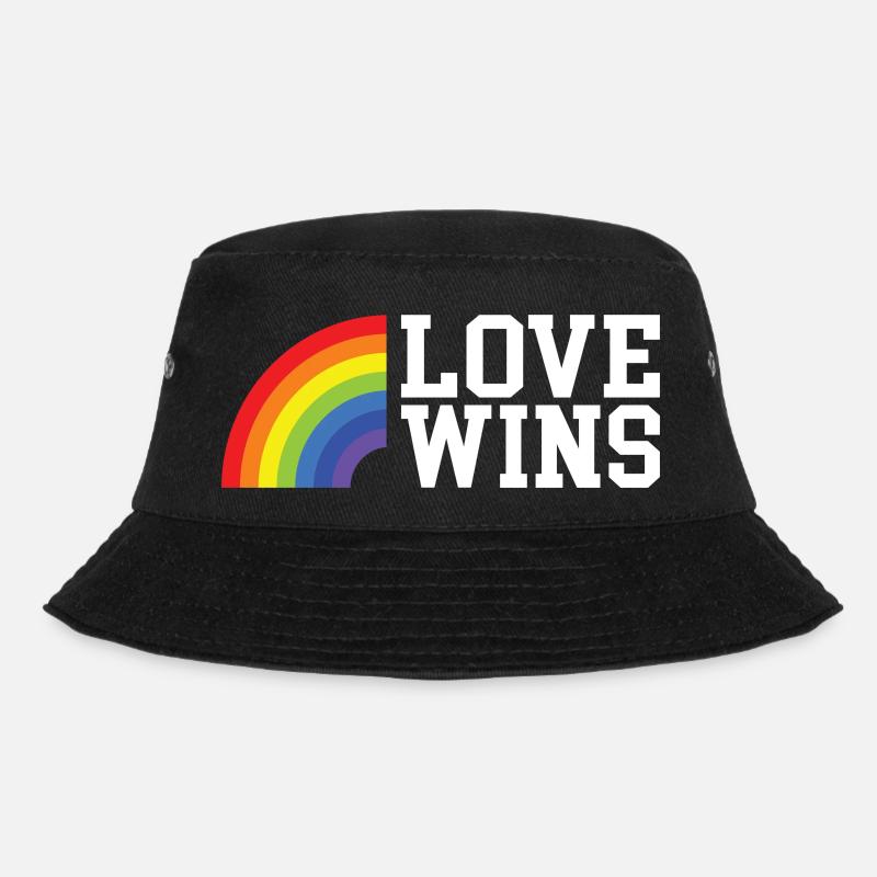 Love Wins Cooler Spruch Geschenk - Bucket Hat - Schwarz