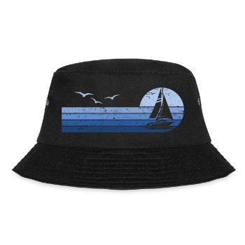Segeln Segler Segelboot Kapitän - Bucket Hat - Schwarz - Vorne - Lela (165cm)