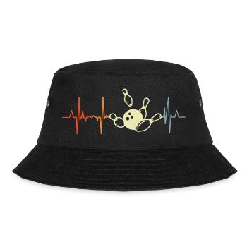 Vintage Bowling Herzschlag - Bucket Hat - Schwarz - Vorne - Lela (165cm)