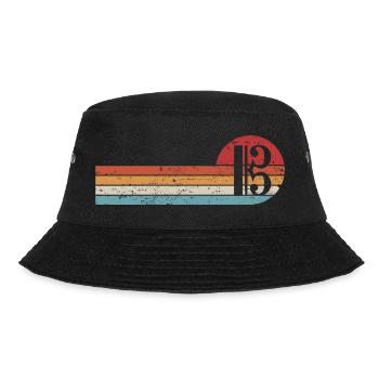 Alto Clef Retro Viola Player Violist - Bucket Hat - black - Front - Lela (165cm)
