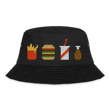 Pixel Fast Food - Bucket Hat - black - Front - Lela (165cm)