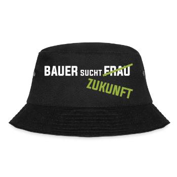 Bauer sucht Zukunft Landwirt Bauern Demo Protest - Bucket Hat - Schwarz - Vorne - Lela (165cm)