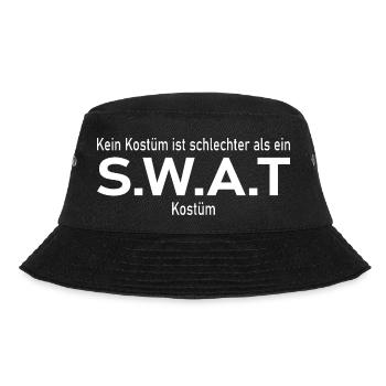 SWAT Kostüm - Verkleidung Gruppenkostüm Karneval - Bucket Hat - Schwarz - Vorne - Lela (165cm)