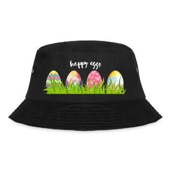 Colorful easter eggs in a meadow - Bucket Hat - black - Front - Lela (165cm)