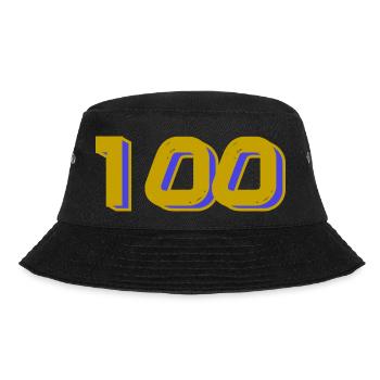 100. 100 JAHRE. 100-JÄHRIGES JUBILÄUM. GEBURTSTAG 100 - Bucket Hat - Schwarz - Vorne - Lela (165cm)