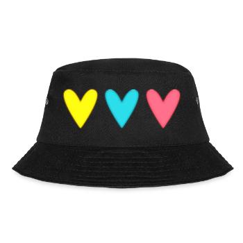 HERZ. VIELEN DANK. GELIEBTE. MEISTER. DANKE HERRIN. - Bucket Hat - Schwarz - Vorne - Lela (165cm)
