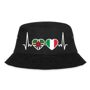 Dominica Italy Heartbeat Flag Dominicans - Bucket Hat - black - Front - Lela (165cm)