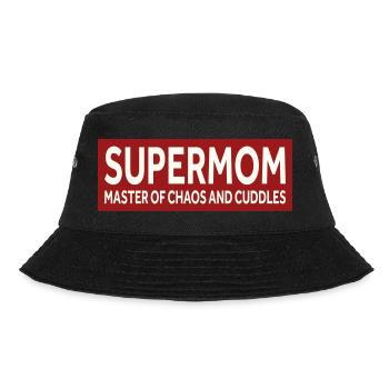 SUPERMOM - MASTER OF CHAOS AND CUDDLES - Bucket Hat - Schwarz - Vorne - Lela (165cm)