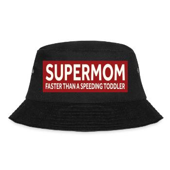 SUPERMOM - FASTER THAN A SPEEDING TODDLER - Bucket Hat - black - Front - Lela (165cm)
