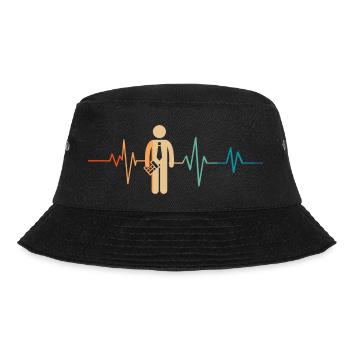 Retro Accounting Heartbeat - Bucket Hat - black - Front - Lela (165cm)