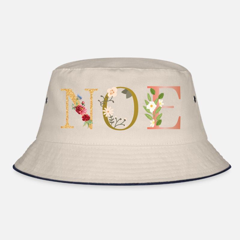 NOE Name Art avec des fleurs brodées Bob