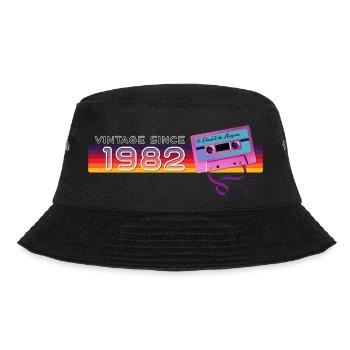 Vintage seit 1982 Nostalgik & Vintage Musik - Bucket Hat - Schwarz - Vorne - Lela (165cm)