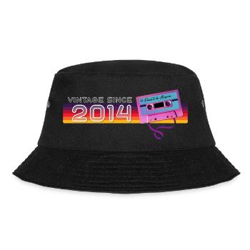 Retro Vintage 2014 Nostalgischer Geburtstag Männer Frauen - Bucket Hat - Schwarz - Vorne - Lela (165cm)