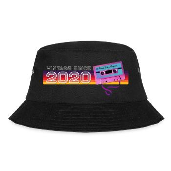 Jahrgang 2020 Retro Vintage Nostalgischer Geburtstag - Bucket Hat - Schwarz - Vorne - Lela (165cm)