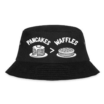 Pfannkuchen über Waffeln - Bucket Hat - Schwarz - Vorne - Lela (165cm)