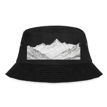 Berg Bergpanorama Alpen - Bucket Hat - Schwarz - Vorne - Lela (165cm)