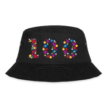 Flowers 100 - Bucket Hat - black - Front - Lela (165cm)