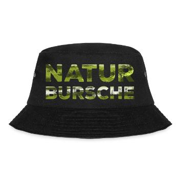 Natur Bursche Waldmotiv Schriftzug - Bucket Hat - Schwarz - Vorne - Lela (165cm)