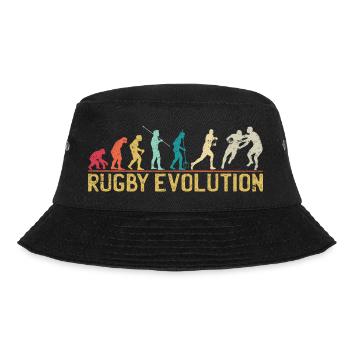 Rugby Evolution Silhouette Design - Bucket Hat - Schwarz - Vorne - Lela (165cm)