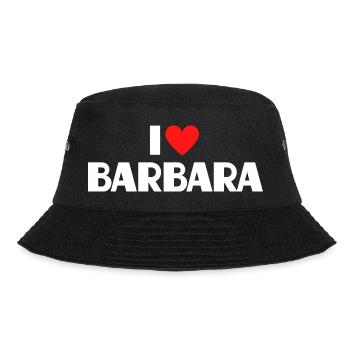 I love Barbara Rotes Herz Romantischer Name Fan - Bucket Hat - Schwarz - Vorne - Lela (165cm)