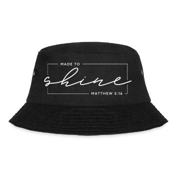 Zum Glänzen gemacht - Matthäus 5,16 - Christian Design - Bucket Hat - Schwarz - Vorne - Lela (165cm)