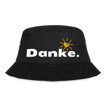 Danke HerzSonne Typografie - Bucket Hat - Schwarz - Vorne - Lela (165cm)