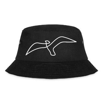 Vogel Skizze – elegantes Motiv für Naturfreunde - Bucket Hat - Schwarz - Vorne - Lela (165cm)