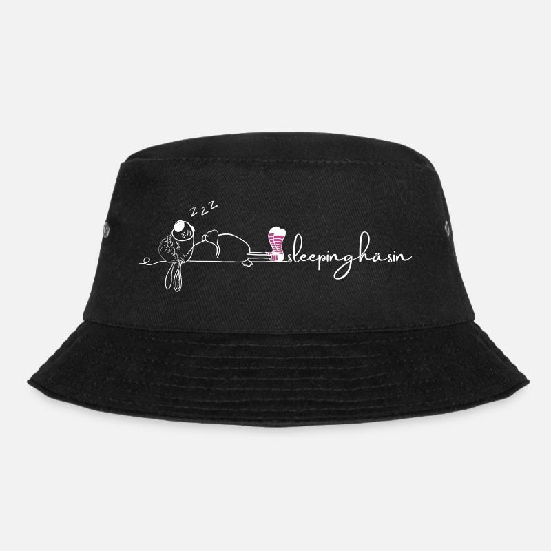 Sleeping Häsin - Bucket Hat - Schwarz