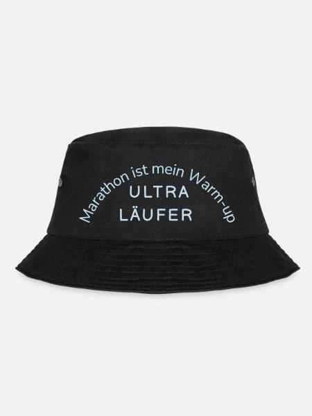 Ultramarathon Motif Statement Funny Uthra Runner - Bucket Hat - black