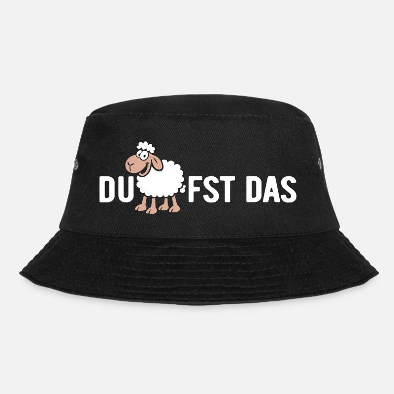 Du SCHAFfst das - Wortspiel mit Schaf - Bucket Hat - Schwarz
