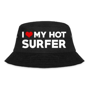 I Love My Hot Surfer Husband Wife Boyfriend - Bucket Hat - black - Front - Lela (165cm)