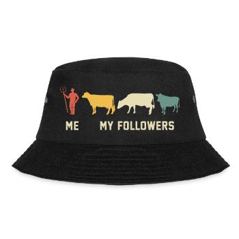 Kühe Ich und meine Anhänger Kuh - Bucket Hat - Schwarz - Vorne - Lela (165cm)