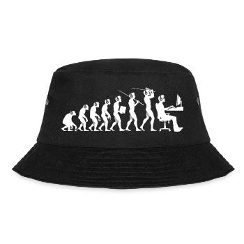 Evolution des Gamers – Humorvolles Gaming Motiv - Bucket Hat - Schwarz - Vorne - Lela (165cm)